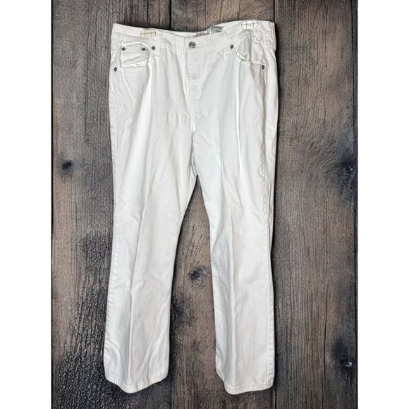 Levis Strauss Signature Women's White Jeans Size Misses 14 Short - Picture 5 of 12